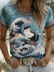 Women's Cat Casual Short-Sleeve T-Shirts