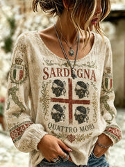 Women's Sardegna Quattro Mori Cotton-Linen Shirt