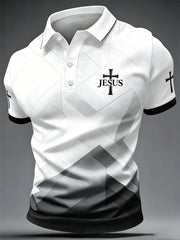 Men's JESUS Print Casual Top