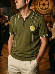 Men's Modern Culture Lover Printed zip up short sleeve
