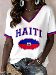 Women's Haiti V-Neck T-Shirt