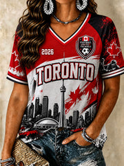 Women's 2026 Canada Soccer V-Neck T-Shirts