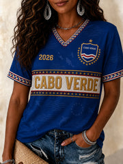 Women's Gift For Football Fans Print Casual V-Neck Tee