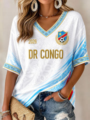 Women's DRC Football Print Casual T-shirt