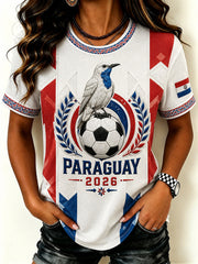 Women's Paraguay Football Fan 2026 Print T-shirt