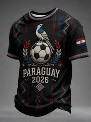 Men's Paraguay Football Fan 2026 Print T-shirt