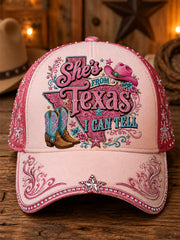 Unisex She's From Texas I Can Tell Print Hat