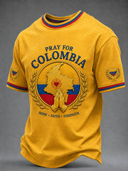 Men's Earthquake Support Pray For Colombia Short Sleeve T-shirt