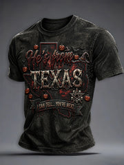 Men's Texas Halloween Printed T-shirt