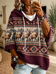 Women’s Vintage Western Printed Sweater Hoodie