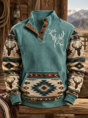 Men's Western Pattern Print Hoodie