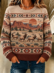 Women's Cozy Knit Western Sweater