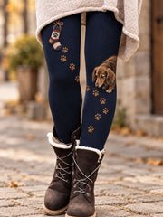Women's Fall/Winter Animal Floral Art Printed Leggings