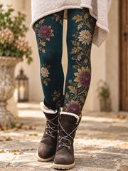 Women's Fall/Winter Floral Art Printed Leggings