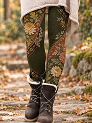 Women's Fall/Winter Floral Art Printed Leggings