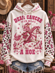 Women's Western-style breast cancer Printed hoodie