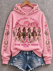 Women's Western-style breast cancer Printed Regular Sweatshirt