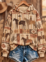 Women's Western-style horse print Regular Sweatshirt
