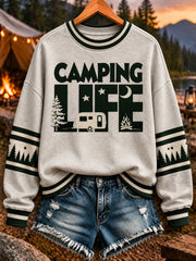 Women's Camping Print Sweatshirt