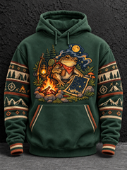 Men's Camping Oversized Drop-Shoulder Hoodie With Pockets