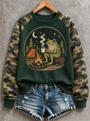 Women's Camping Raglan Sleeve Sweatshirt