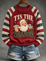 Women's Christmas Mahjong Print Casual Sweatshirt