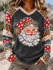 Women's Santa Claus V-neck T-shirts