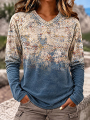 Women's Western Style Art Print V-Neck T-Shirts