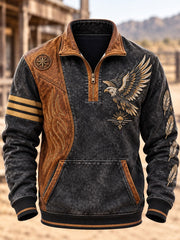 Men's Western-style printed Zip-Up Hoodie