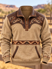 Men's Western-style printed Zip-Up Hoodie