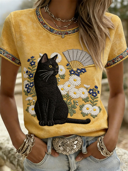 Women's Cat Casual Short-Sleeve T-Shirts