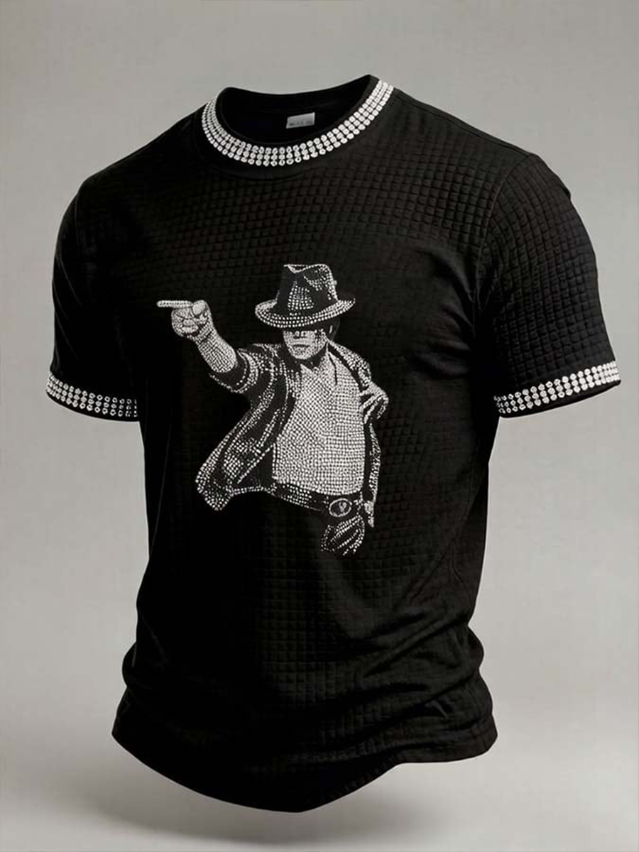 Men's Pop Music Character Print T-shirt