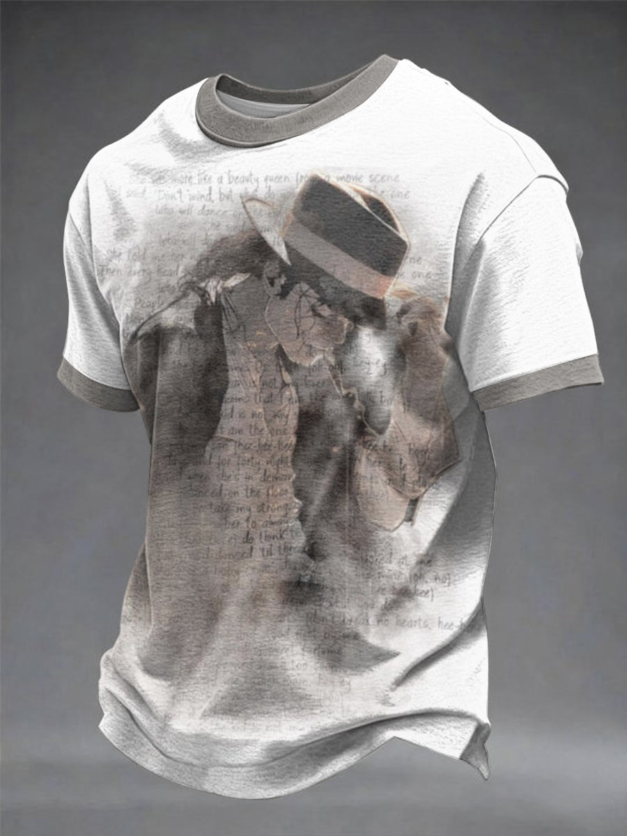 Men's Pop Music Character Printed T-shirt