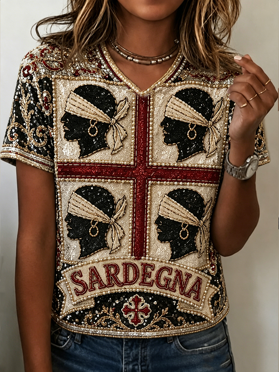 Women's Sardegna Quattro Mori Short-sleeved T-shirt