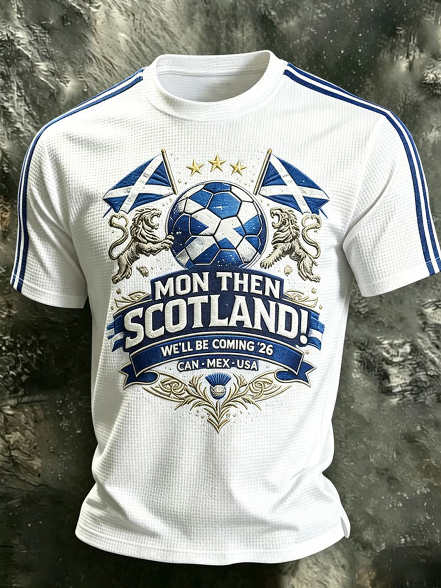 Men's UK Football Lover Scotland Printed Waffle Short Sleeve