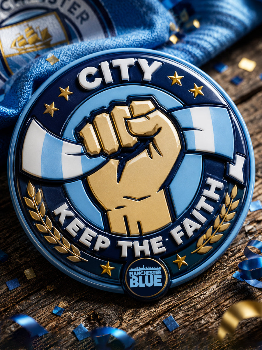 Manchester Football Lover Blue City Printed Pins