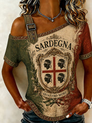Women's Sardegna Quattro Mori Off-the-Shoulder Short-Sleeve T-Shirt
