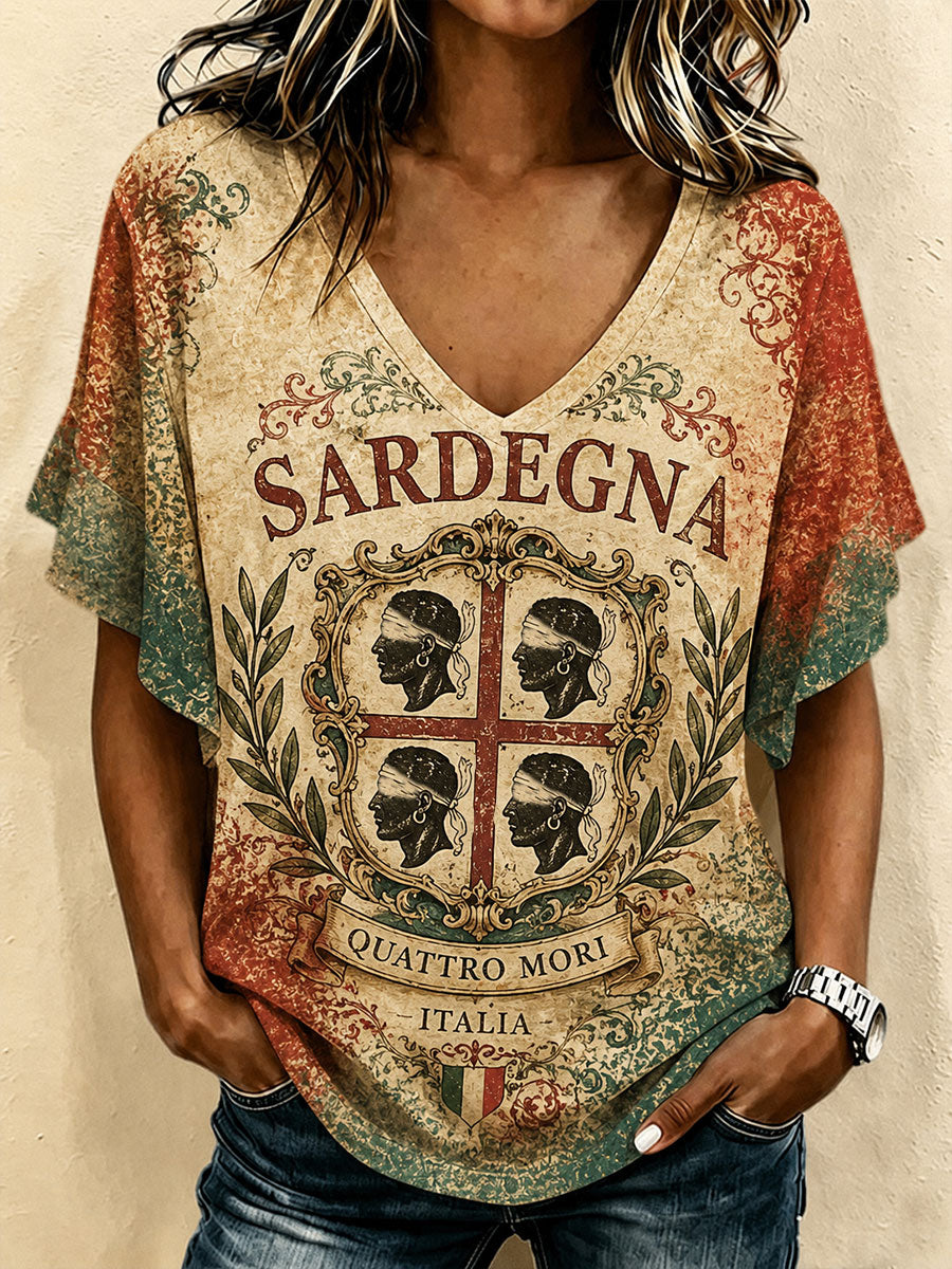Women's Sardegna Quattro Mori Hang Shot Short Sleeve T-Shirt