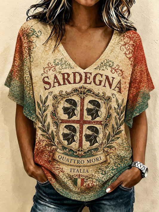 Women's Sardegna Quattro Mori Hang Shot Short Sleeve T-Shirt