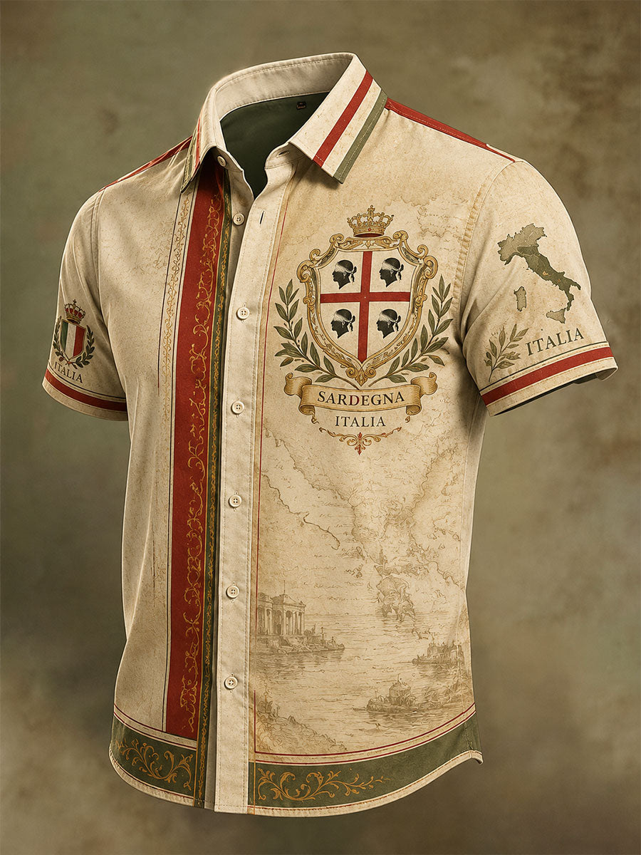 Men's Sardegna Quattro Mori Short Sleeve Shirt