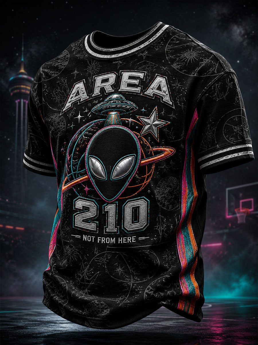 Men's Alien Art Basketball Lover Printed T-shirt