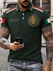 Men's Mexico Football Lover Art Printed Casual Tops