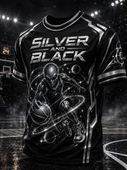 Men's 'Silver and Black' Basketball T-Shirts