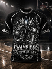 Men's 'Champions Silver and Black' Basketball T-Shirts