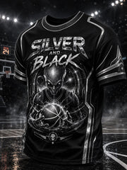 Men's 'Silver and Black' Basketball T-Shirts