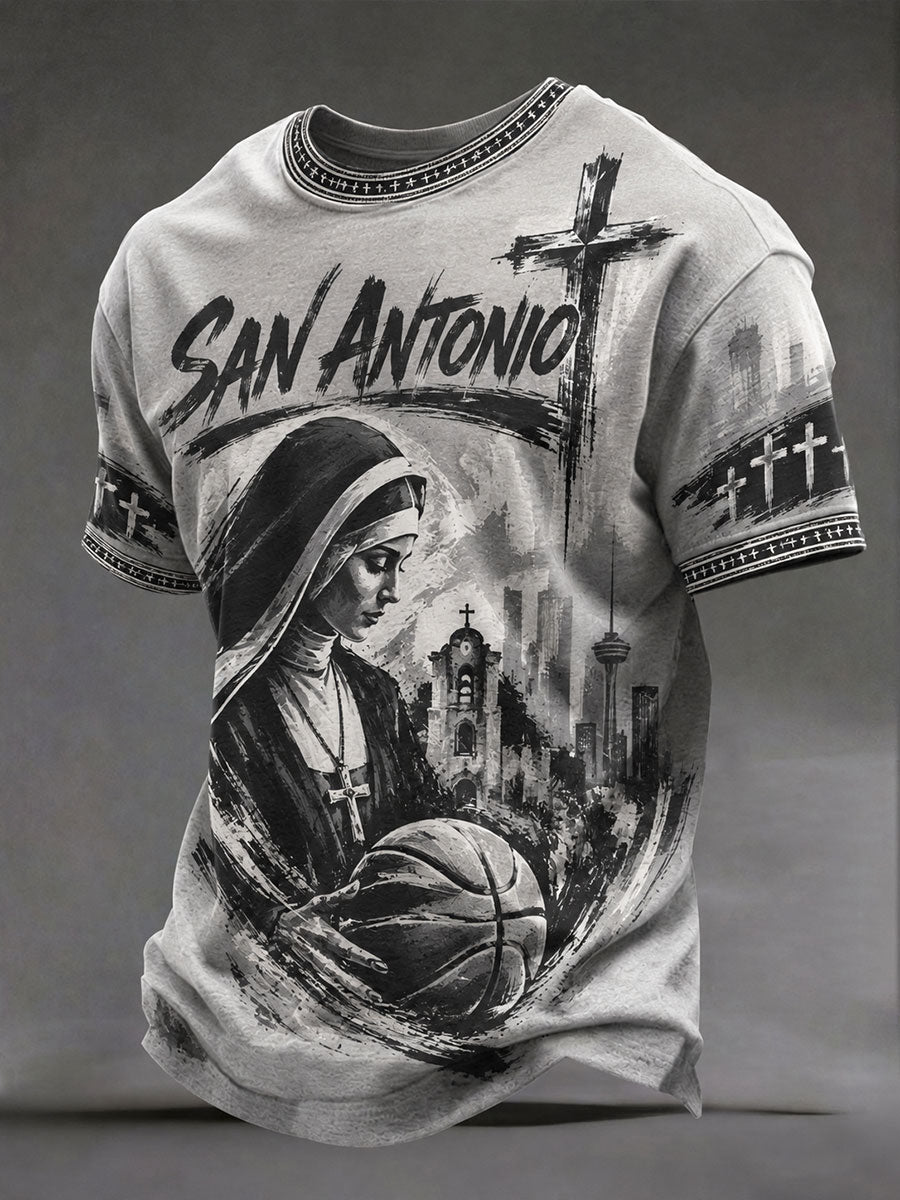 Men's 'SAN ANTONIO' Catholic Nun Basketball T-shirts