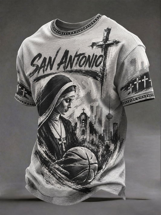 Men's 'SAN ANTONIO' Catholic Nun Basketball T-shirts
