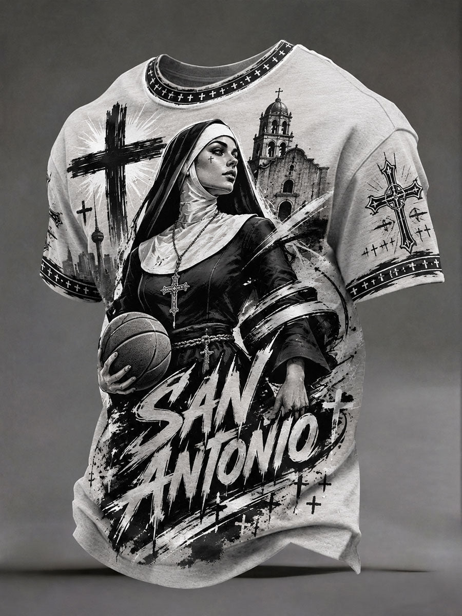 Men's 'SAN ANTONIO' Catholic Nun Basketball T-shirts