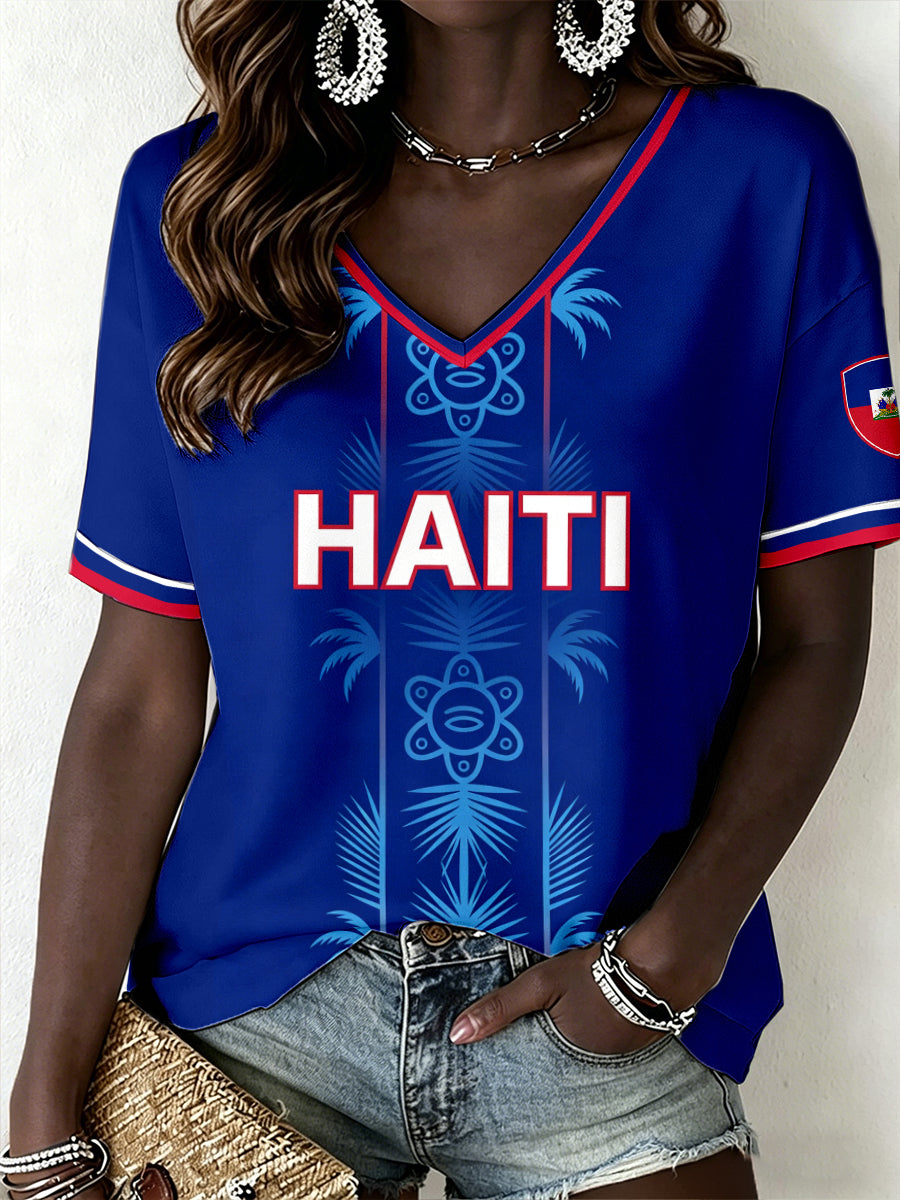 Women's Haiti V-Neck T-Shirt