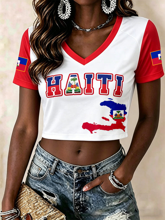 Women's Haiti V-Neck Crop Top
